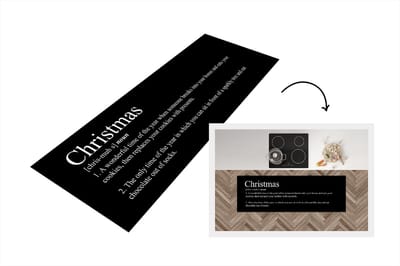 Keukenloper - Loper keuken - Kerst - Spreuken - Quotes - Christmas definitie - Woordenboek - 150x50 cm - Keukenloper vinyl