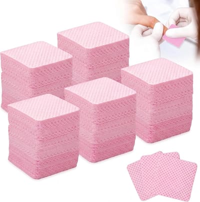 Nagel Pads - Pluisvrije Doekjes - Nagels Reinigen - Hoog Absorberend - 1200 Stuks - Roze