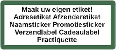 Donkergroen adres etiket - 250 stuks - gepersonaliseerd - luxe uitstraling - folieglans - rechthoek 21x48mm
