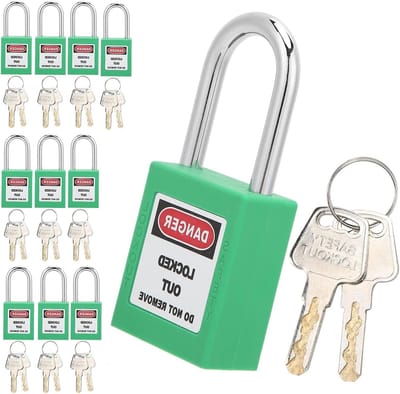 Set van 10 Veiligheids Hangsloten van Nylon met 20 Sleutels - 38mm Lockout Tagout Oplossing voor Veiligheid en Preventie