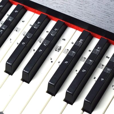 Muzieknoot Toetsen Stickers - Piano Stickers - Toetsen Leren Spelen - Transparant Vinyl Materiaal - 88 Stuks - Gekleurd