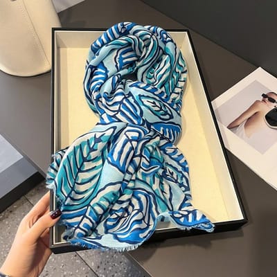 Designer Merk Dames Sjaal Klassieke Print Dames Sjaals Katoen Gevoel Zacht Oversized Hijabs Nek Hoofdband Kwastje Foulard gray