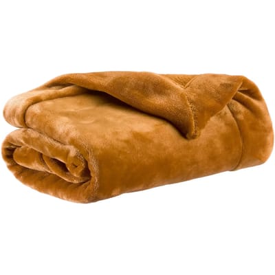 Deken Vivaraise Tender in polyester, kleur saffraan, 150 x 200 cm