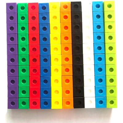 100 Stuks Set Koppelblokjes Wiskunde Manipulatief Speelgoed Kinderen Leren Tellen Blokken Montessori Educatief Hersenontwikkeling Speelgoed red