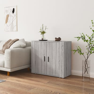 vidaXL - Dressoir - 80x33x70 - cm - bewerkt - hout - grijs - sonoma - eikenkleurig
