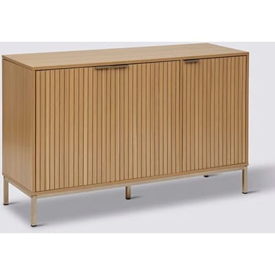 5five Laag Buffet Tasso - Woonmeubel Sideboard van Staal en Bamboe voor de Woonkamer, 120 x 40 x 76 cm
