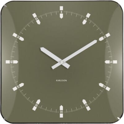 Karlsson wandklok sucinto dome vierkant luxury green
