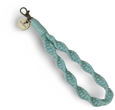Macramé Pols Keycord - Twist - Turquoise - Katoenkoord - Prijs per Stuk - Inclusief Verzendkosten