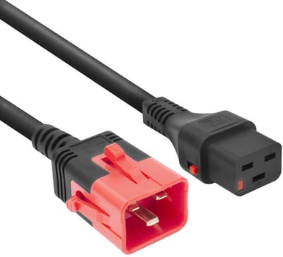 ACT Netsnoer C19 IEC Lock - C20 IEC Lock Dual Locking zwart 1 m, PC3632 PL0001