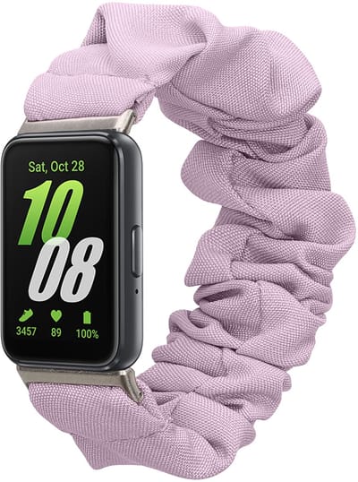 kwmobile elastisch bandje voor smartwatch - geschikt voor Samsung Galaxy Fit 3 - Horlogebandje van katoen - In paars