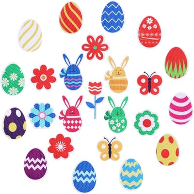 Herbruikbare Reflecterende Magnetische Paasstickers - 24 Stuks met Eieren, Bloemen en Vlinders voor Deur, Auto en Koelkast - Perfect voor Pasen Decoratie