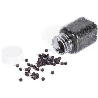 200 STuks Zak Mode Siliconen Gevoerde Micro Haar Veer Extensions Links Ringen Kralen(200 STuks Beige) 1000pcs bottle bruin