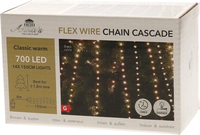 Anna Collection Cascade kerstverlichting -700 leds - warm wit - voor kerstboom 180 cm - lichtnet voor over een kerstboom