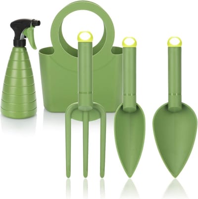 Lichtgewicht Tuinaccessoires Set (5 Delig) voor Senioren en Kinderen – Inclusief Sproeifles en Draagtas