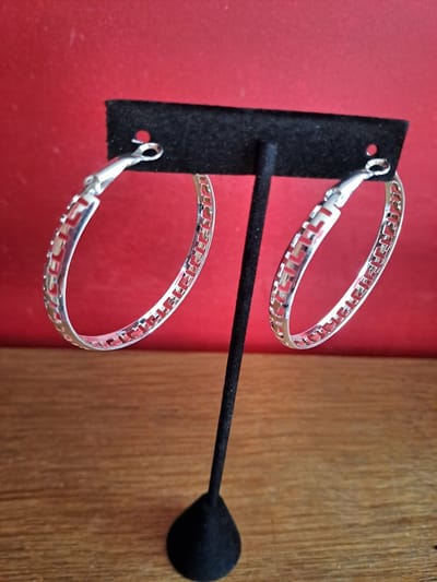 Oorringen zilver opengewerkt | Oorringen | Diameter 5 cm