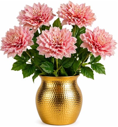 Mica Decorations Kunstbloem Dahlia Artistic - 4x - H74 cm - roze - kunststof - stelen kunstbloemen - boeket - bloemetjes