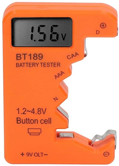 Batterij Tester - Capaciteit Meter - Batterijen Controleren - Digitaal Display - 15x9x2 cm - Oranje