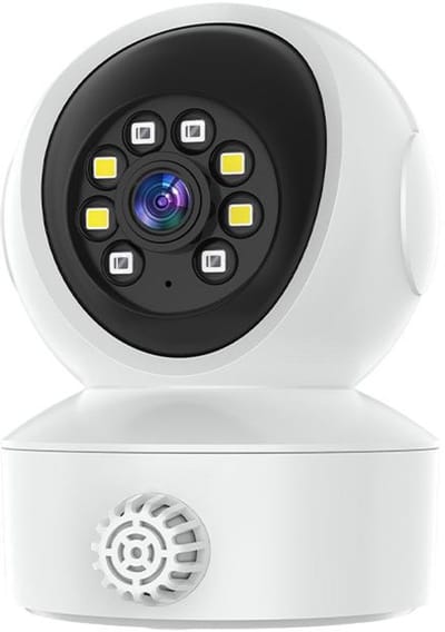 Beveiligingscamera voor binnen, huisdiercamera, 360° zicht, bewegingsdetectie, IR nachtzicht, 2-weg audio（Met 32G geheugenkaart）