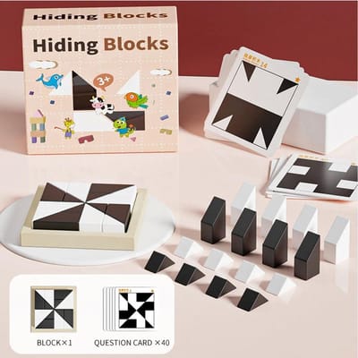 3D Puzzel Houten Ruimte Denken Verbeelding Logica Spelletjes Kinderen Wiskunde Educatief Speelgoed BoardGifts Voor Kinderen Diy white
