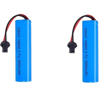 2 Stuks 3,7V 3000mAh Li-ion Batterij met SM-2P Connector – Compatibel met RC Auto DE45 DE42 1:14 – Hoge Prestaties voor Off-Road en Drift Racen blauw