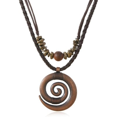 Bohemian Stijl Dames Leren Ketting - Handgemaakt Vintage Hanger Sieraden black