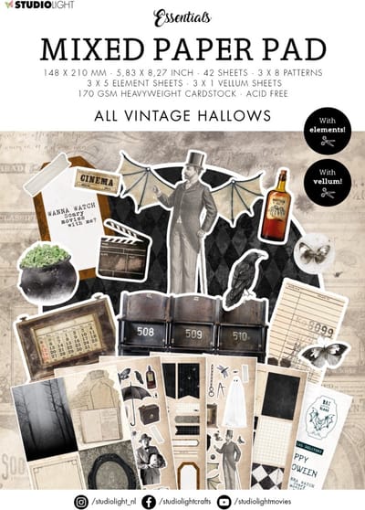 Mixed paper pad A5 All vintage hallows nr. 25
