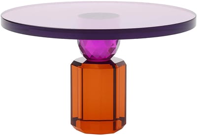 Diga Colmore - Plateau op Voet Kristalglas - Paars-Oranje - Bord op voet-multicolor-kristalglas 25x25x13cm