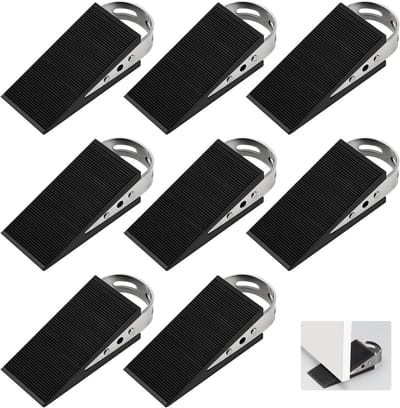 ONF3 - Rubber deurwiggen - Antislip deurstopper - 8 stuks - Zwart - Krasbestendig en duurzaam - Ideaal voor thuis en kantoor - 12x5x3,5 cm