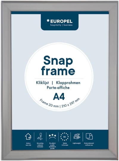 Kliklijst Europel - Posterlijst - A4 - 21 x 29,7 cm - Frame 20mm - Aluminium