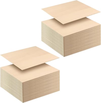 80 Stuks 10x10 cm Houten Platen voor Knutselen, Onbehandeld Multiplex, Ideaal voor Schilderen en DIY Projecten