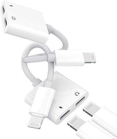 2-in-1 Adapter voor iPhone met Jack en Lightning - Geschikt voor Hoofdtelefoons en Opladen - Compatibel met iPhone 14, 13, 12, 11 Pro Max, iPad en meer