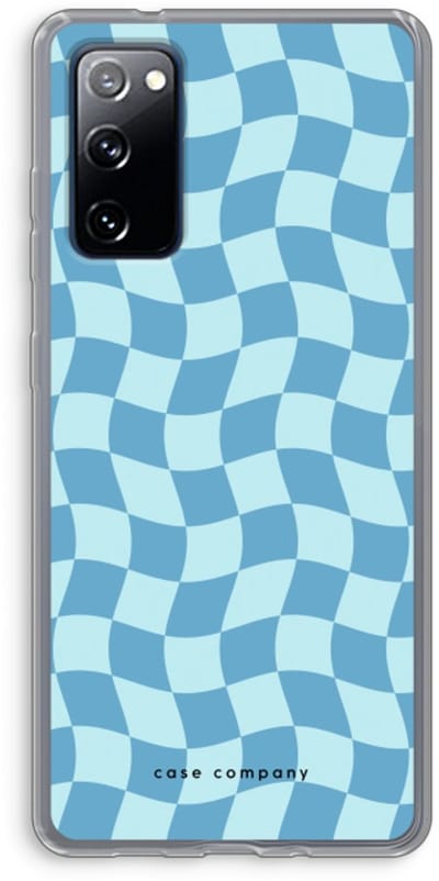 Case Company® - Hoesje geschikt voor Samsung Galaxy S20 FE / S20 FE 5G hoesje - Grid Blauw - Soft Cover Telefoonhoesje - Bescherming aan alle Kanten en Schermrand