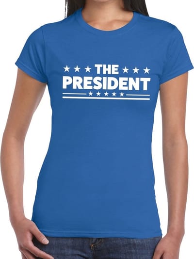 The President tekst t-shirt blauw dames - dames shirt The President XS