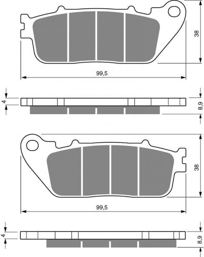 goud fren remblok voor honda 1200 vfr motorfiets 2010 tot 2016 ard / faa/fab/fac/fae nieuw