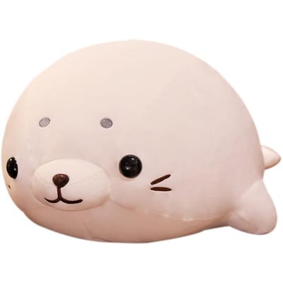 1 pièce 5060 cm Doux Coton Duveteux Phoque Allongé Peluches Mignon Animal en Peluche Poupée Oreiller Kawaii Décoration Maison Brinquedos Cadeau Pour Enfants 60cm