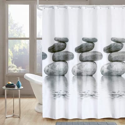 Dailygoody - Douchegordijn - Waterdicht - Schimmelbestendig - Grijs - Sneldrogend - Gemakkelijk te bevestigen - 180 x 200 cm