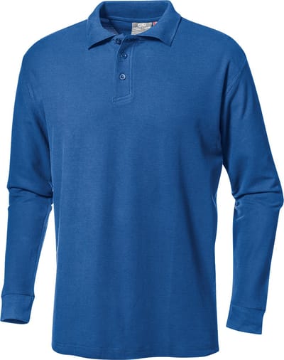 SIR SAFETY PIQUET POLO LONG SLEEVE Lange mouw Werkpolo HEREN Blauw - 100% Katoen - 200 g/m² - Kleurvast
