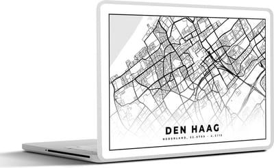 Laptop sticker - 10.1 inch - Kaart - Den Haag - Nederland - 25x18cm - Laptopstickers - Laptop skin - Cover