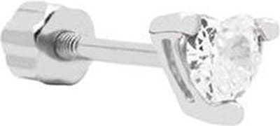 Karma Piercing Zirconia Heart Crystal | Zilver