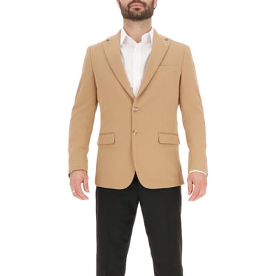 Scotch & Soda 2 Button Jacket Textured Knit Camel Größe: 48 | Blazer Outlet | Herren | Braun