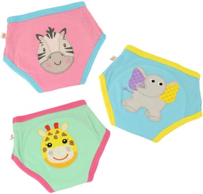 Zoocchini set van 3 oefenbroekjes - Organic katoen - Zoo Friends - Meisjes - 2-3 jaar