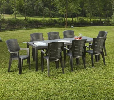 Rechthoekige uittrekbare tuintafel voor 10 personen - 150 x 90 cm - Made in Italy