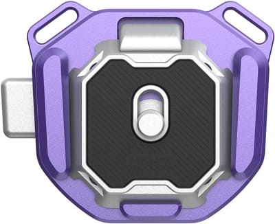Rugzakclip Camera - Schouderriem Houder - Snel Camera Pakken - Zelfborgend Ontwerp - 91 g - Paars
