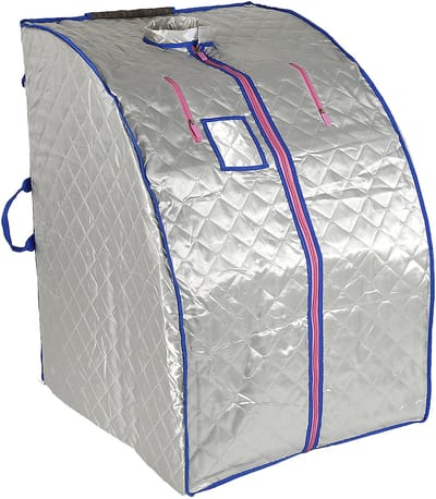PIPIPOXER-Stoomsauna, thuissauna, infraroodcabine, 1000W, afstandsbediening, 80*70*98 cm,Zilver