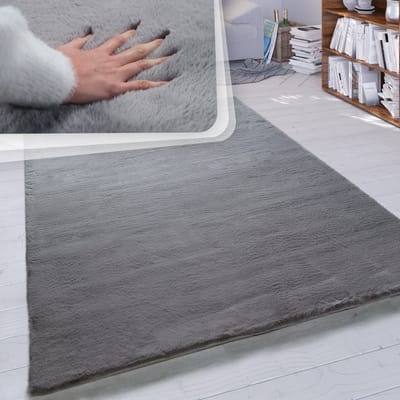 Paco Home Hoogpolig vloerkleed woonkamer kunstvacht superzacht effen 160x230 cm