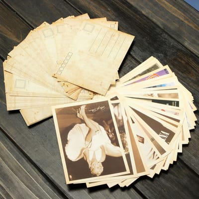 JHUBERS- Briefkaart Set van 32 - Vintage Landschap/Film Kunst - Reisbriefkaart - Perfect Cadeau - Papier Materiaal - Vier Patronen - Ansichtkaart