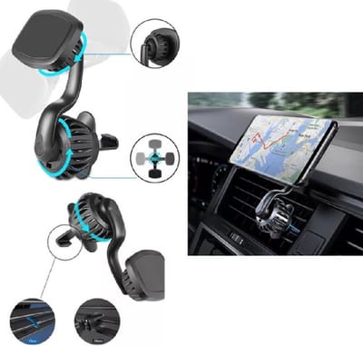 Pearlycase Autohouder Geschikt voor iPhone 17 Pro Max/ 17 Pro/ 17 - iphone Air – telefoonhouder met krachtige magneet – car phone holder black - geschikt voor ventilatierooster – draaibare gsm houder auto – extra sterke venthouder
