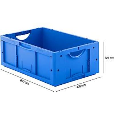 Eurobox serie LTB 6220, van PP, inhoud 41 l, zonder deksel, blauw