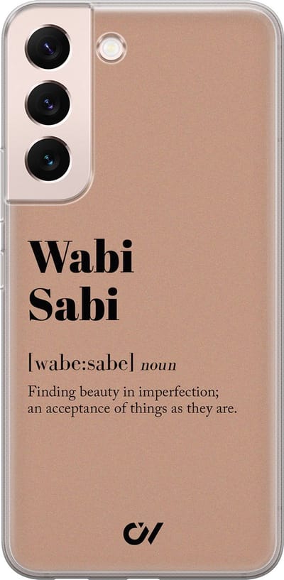 Hoesje geschikt voor Samsung Galaxy S22 hoesje - Wabi Sabi - - Bruin - - Casevibes