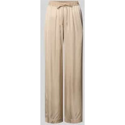 Regular fit wide leg broek van zuivere viscose model 'TALIA'